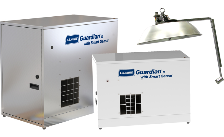 The Guardian and I-Series Heaters with Smart Sense; L.B. White's auto control pig heaters.
