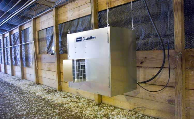 Guardian Forced Air heater at a poultry facility.
