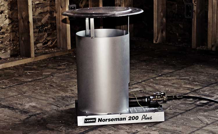 Norseman convection heater at a construction site.